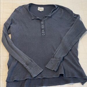 Aerie Charcoal Ribbed Knit Top